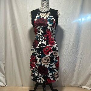 Adrianna Papell Floral Print Sleeveless Dress Size 6